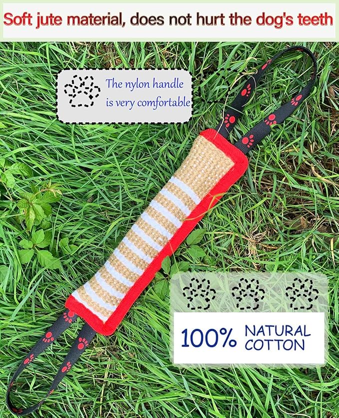 Clysoru Dog Tug Toy Dog Tough Jute Bite Pillow Lasting Training Equipment Puppy to Large Dogs Interactive Toy for Large Dogs and Small Dogs