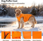 PUMYPOREITY Dog Puffer Coat with Detachable Scarf, Warm Padded Cold Weather Vest, Windproof Lightweight Snowsuit, Water Resistant Dog Winter Coats, Thermal Winter Jacket for Small Medium Large Dogs