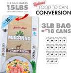 Macanna Grandma Lucy's Grain-Free Turkey Freeze-Dried Dog Food 3 Lbs., Brown