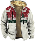 Men's Western Aztec Jackets Hooded Cowboy Hoodie Warm Full Zip Ethnic Vintage Long Sleeve Coat Fall Winter Tops