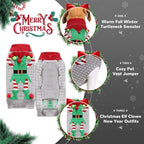 PETCARE Dog Christmas Sweater Ugly Elf Clown Cat Sweater Vest Pet Jumper Grey Green Holiday Dog Clothes Puppy Sweaters for Small Medium Large Dogs Cats Fall Winter Outfits Xmas Dogs Costume,XX-Large