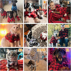 KOOLTAIL Plaid Dog Hoodie Pet Clothes Sweater with Hat and Pocket for Small Medium Large Size Dogs, Soft Winter Warm Dog Cold Weather Coat, Fleece Fall Dog Hooded Sweatshirt for Puppy Cats,Red XL/XXL