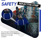 ROZKITCH Dog Coats for Large Dogs, Waterproof Raincoat Jacket Windproof Dog Rain Jacket with Fleece Liner & Leash Hole Elastic Bands for Large, Adjustable Belly Vest for Outdoor Hike Travel Blue 2XL