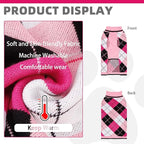 KOOLTAIL Dog Sweater for Small Dogs, Puppy Knitted Clothes - Classic Plaid Pullover Turtleneck Thick Warm Fall Cat Sweaters with Leash Hole, Dog Winter Clothes for Chihuahua Dachshund Girls Boys, XS