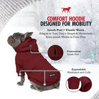 Tuff Pupper Dog Hoodie | Premium Quality 100% Organic Cotton | Ultra Soft Interior for Superior Comfort | Elastic Cuffs & Drawstring for Warmth | Stretch Fit Suitable for All Breeds (Red, S)