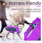 ThinkPet Dog Cold Weather Coats - Cozy Waterproof Windproof Reversible Winter Dog Jacket, Thick Padded Warm Coat Reflective Vest Clothes for Puppy Small Medium Large Dogs