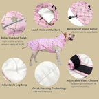 Adjustable Waterproof Dog Raincoat for Dogs,Lightweight Pet Rain Jacket Puppy Clothes with Reflective Strip for Small Medium Large Dogs(XX-Large,Gold Cheery Blossoms Pink)