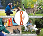 Reflective Cat Leash -50FT Cat Cable Out Escape Proof Walking Leads Yard Long Durable Safe Personalized Extender Leash Traning Play Outdoor for Puppies/Kittens/Rabbits/Small Animals