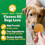 Chicken & Apple Chips Dog Treats – Made in USA, 100% Chicken Jerky, Grain-Free, High Protein, Single Ingredient, Crispy & Healthy Training Snacks for Dogs – 6 oz Jar