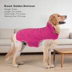 cyeollo Warm Dog Coat Sherpa Dog Winter Coat, Reversible Fleece Dogs Jackets Sweater Vest for Small Medium Dogs Male with Leash Hole, Soft Cold Weather Pet Clothes, Fuchsia XL
