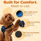 Bark Appeal Blue No-Pull Dog Harness for Large to Extra Large Sized Pets – Adjustable, Reflective Vest with 3 Leash Clips for Added Control, Easy Walks & Training – XL