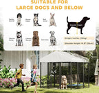 PawHut 6' x 6' x 6' Outdoor Dog Kennel, Welded Wire Dog Kennel Outside Run with 360° Rotating & 4 Level Adjustable Bowls, Waterproof & UV Resistant Cover, for S&M&L Breeds, Chickens, Ducks, Silver