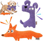 Squeaky Dog Toys, Cute Plush Toy for Dogs Indoor Play, Interactive Dog Toys with Non-Shedding Material for Small and Medium Dogs - Fox & Dog, orange