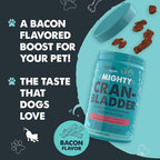 Mighty Paw Waggables Cran-Bladder (Made in The USA) | Vet Formulated Cranberry Supplement for Dogs – Cranberry Chews for Dogs, Urinary Tract & Bladder Support, Bacon Flavored, 120 Soft Chews
