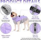 AOFITEE Dog Coat, Warm Dog Jackets for Small Dogs, Dogs Winter Coat with Harness Built in, Reflective Pet Winter Jacket, Waterproof Windproof Puppy Puffer Jacket Fleece Vest, Lilac XS