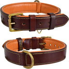 Leather Dog Collar | Leather Collar for Small Dogs, .75 Inch Wide Dog Collar Brown | Genuine, Full Grain, Heavy Duty, Comfortable, Inner Padding (Small (Fit Neck Size 11.5"-14.5"), Brown)