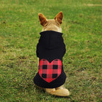 Dog Hoodie Dog Sweaters for Medium Dogs Pet Clothes Black Buffalo Plaid Warm and Soft Breathable Cozy(M)