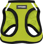 Best Pet Supplies Voyager Step-in Air Harness - All Weather Mesh, Reflective, No Pull Harness for Dogs, Cats - Secure with Hook & Loop Fastener, Buckle, Double D-Rings - Lime Green/Black Trim, XXXS