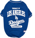 MLB LA Dodgers Dog T-Shirt, X-Small. - Licensed Shirt for Pets Team Colored with Team Logos. - Premium Stretchable Materials for The Comfort of Your Dog & cat.
