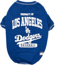 MLB LA Dodgers Dog T-Shirt, Small. - Licensed Shirt for Pets Team Colored with Team Logos. - Premium Stretchable Materials for The Comfort of Your Dog & cat.
