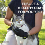 H HANDSON Pet Grooming Gloves - Patented #1 Ranked, Award Winning Shedding, Bathing, & Hair Remover Gloves - Gentle Brush for Cats, Dogs, and Horses (Purple, Large)