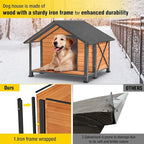 AIVITUVIN Outdoor Heated Dog House with Heating Pad Insulated Dog House with Anti-Chewing Metal Frame Large Dog Kennel Weatherproof for Winter 40.6“L