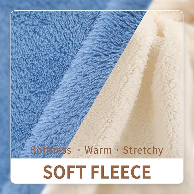 LESYPET Dog Sweater for Small to Medium Dogs, Fleece Lining Puppy Sweatshirt in Winter, Warm Puppy Clothes Pullover Jumper, Blue M