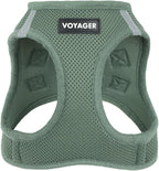 Best Pet Supplies Voyager Step-in Air Harness - All Weather Mesh, Reflective, No Pull Harness for Dogs, Cats - Secure with Hook & Loop Fastener, Buckle, Double D-Rings - Moss Green, XL
