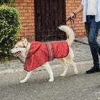 Waterproof Dog Raincoats - Hooded Raincoats for Dogs, Adjustable Reflective Dog Rain Coat, Windproof Dog Rain Jacket Pet Rain Slicker Poncho for Small, Medium, Large Dogs (Red, Large)