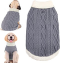 Small Dog Sweaters with Leash Hole Turtleneck Dog Sweaters Knitwear Boys Girls Warm Soft and High Stretch Pet Clothes for Fall Winter，Pet Shirts for Kitten Puppy Grey Large