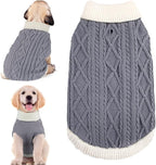 Small Dog Sweaters with Leash Hole Turtleneck Dog Sweaters Knitwear Boys Girls Warm Soft and High Stretch Pet Clothes for Fall Winter，Pet Shirts for Kitten Puppy Grey Medium