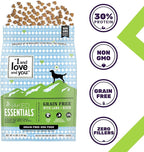 I and love and you Naked Essentials Dry Dog Food - Lamb + Bison - High Protein, Real Meat, No Fillers, Prebiotics + Probiotics, 4lb Bag