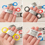 Anavia Slide On Silent Pet ID Tags, S/M/L/XL Personalized Multi-Color Silicone Band Cat Dog Name Tags, Customized Engraved Stainless Steel, Chew-Proof Quiet Dog Collar Tags (Yellow, X-Large)