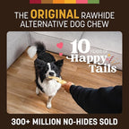 Earth Animal No Hide Strips - Natural Rawhide Free Dog Chew Strips, Peanut Butter - 4 Count