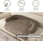 Calming Dogs/Cats Bed Mats, Dog Pad Washable Removable Couch Cover, Plush Long Fur Mat for Pets, Waterproof Lining, Perfect for Small, Medium and Large Dogs and Cats (Desert Brown, 45"x37")