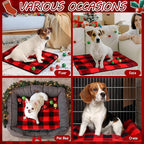 VitalCozy 2 Pack Self Warming Cat Mat Self Heating Pad Bed Reversible Machine Washable Reflects Body Heat Warm Thermal Pet Pad Crate Blanket for Feral and Indoor Cat (Black, Red,22'' X 18'',Plaid)