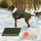 EMUST Dog Cold Weather Coats, Fleece Lining Small/Medium/Large Dog Jacket for Winter, Warm Waterproof Pet Winter Clothes for Large Dogs, Green, XL