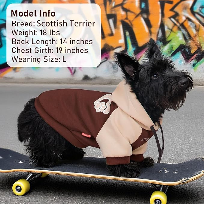 KYEESE Dog Hoodie Stretchy Warm Pet Clothes Cat Coat with Leash Hole Pet Sweatshirt with Drawstring Comfort Cat Sweater Soft Dog Clothes for Small Dogs Dogs Winter Coat for Cold Weather