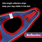 YIMEIS Dog Harness and Leash Set, No Pull Soft Mesh Pet Harness, Reflective Adjustable Puppy Vest for Small Medium Large Dogs, Cats (Red & Blue, Medium (Pack of 1)