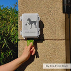 Dog Poop Bag Holder Outdoor Wall Mounted Doggie Poop Bags Storage Dispenser with 8 Rolls Small Pet Waste Station for Yard Stake, Pole, Post, Fence Mount (White dispenser+8 rolls)