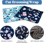 21.7" Cat Grooming Wrap, Cat Wrap for Cutting Nails, Anti-Scratch, Anti-Escape Calming Packaging, Cat Swaddle Wrap for Kittens, Large