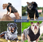 Spark Paws Reversible Dog Sweater, Sherpa Vest with Warm Fleece Lining, Warm Coat for Winter, Suitable for Small Medium, Large, XL XXL Dogs - Black and Grey - L