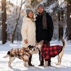 Dog Basic Hoodie Ultra-Soft Plaid Dog Clothes Cold Weather Sweaters for Medium Large Dogs Breathable Cozy Fabric Pet Coat Warm Stylish Sweatshirt with Leash Hole Pocket Dogs Jacket for Cats Boys Girls