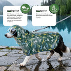 Dog Raincoat, Waterproof Windproof Dog Rain Jacket with Hood, Rain Coat with Leash Hole, Adjustable Raincoat Poncho for Small Medium Large Dogs Outdoor (Green, X-Large)