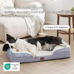 Bedsure Orthopedic Dog Beds Large Sized Dog - Washable Large Dog Cat Bed Waterproof, Comfort Dogs Couch Sofa with Washable Removable Cover, Pet Bed with Nonskid Bottom, Lavender, 35"