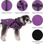 Norbi Dog Coat - Winter Jacket with Built-in Harness for Small to Large Dogs - Adjustable Warmth for Cold Weather
