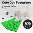 T-Shirt Bags – Paw Print Design Green Color - 100 Pack - Thank You & Shopping Bags - Cat or Dog - 22" L x 12" W x 7" Plastic