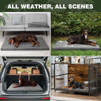 Durable Outdoor Waterproof Dog Bed up to 130 lbs XXXL Large Dogs Chew Resistance Dog Crate Mat Washable Cover