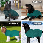 KYEESE Dog Christmas Sweater with Leash Hole for Small Dogs Male Warm Pullover with Reflective Thread Soft Knitwear Boy Dog Clothes Cozy Lightweight Thick Sweater Pet Indoor Outdoor Wear,Green,X-Small