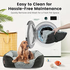 Miguel Washable Dog Bed with Removable Cushion for Medium Small Dogs, Easy to Wash Pet Sofa Bed with Side, Rectangle Bolster Cat Bed Calming Cuddle Puppy Bed with Anti-Slip Bottom, Gray 30 Inch